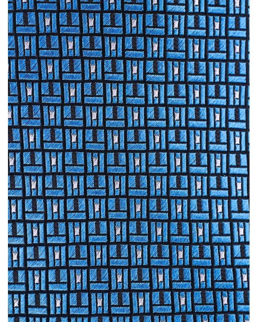 Zegna Blue Patterned Tie for men