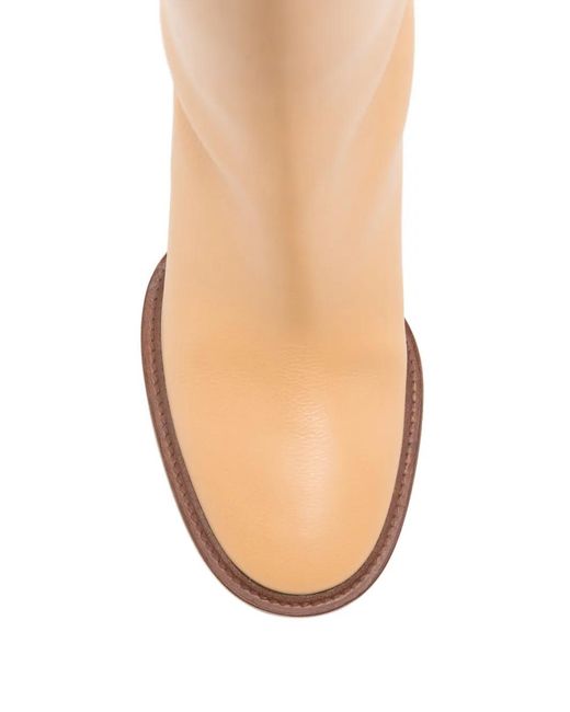 Chloé White Bottines En Cuir Grainé
