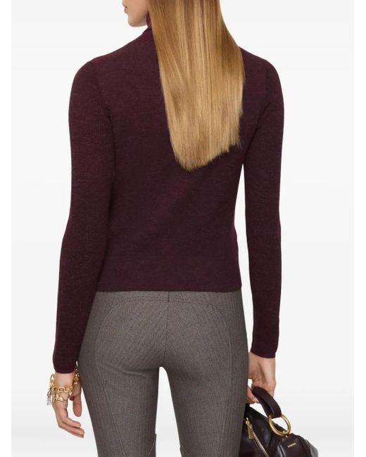 Burberry Purple Ekd-Patch Roll-Neck Sweater