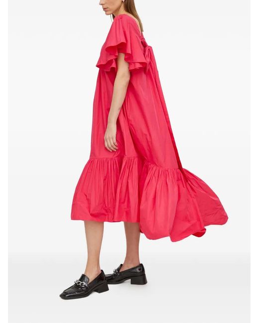 MMC Studio Red Ruffled Tie Mania Dress