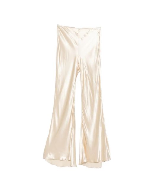 Erika Cavallini Semi Couture White High-Waisted Flared Trousers