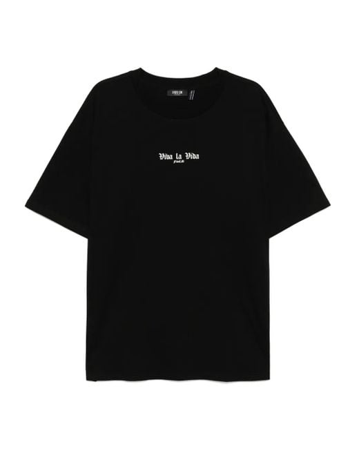 FIVE CM Black Graphic-Print T-Shirt for men