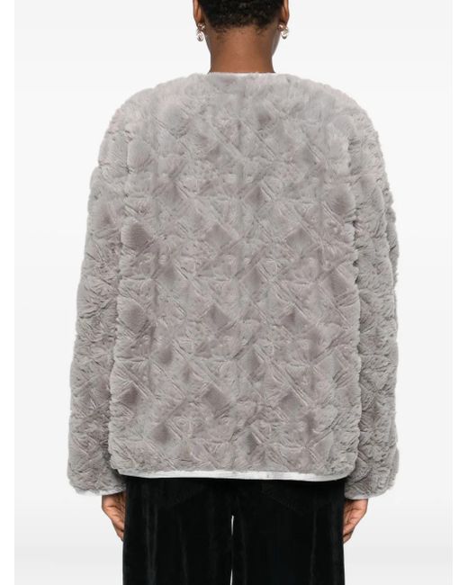 Forte_forte Gray Toggle-Fastening Textured Jacket