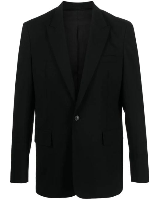 MODES GARMENTS Black Peak-Lapels Single-Breasted Blazer for men