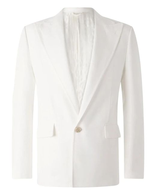 Roberto Cavalli White Single-Breasted Blazer for men