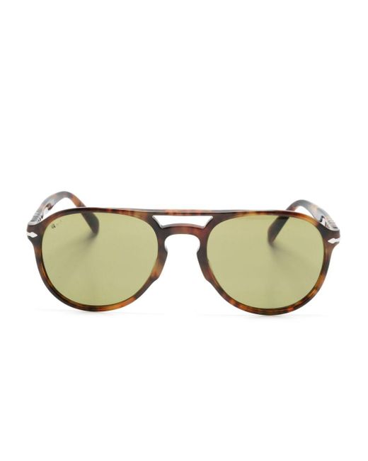 Persol Natural Tortoiseshell Pilot-frame Sunglasses