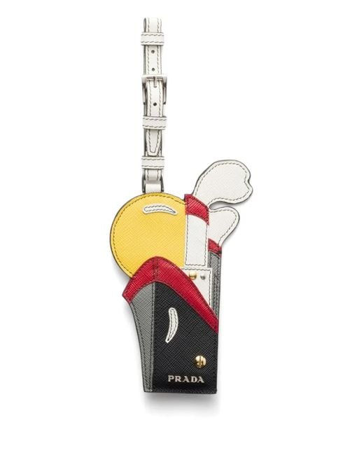 Prada Saffiano Schlüsselanhänger in White für Herren