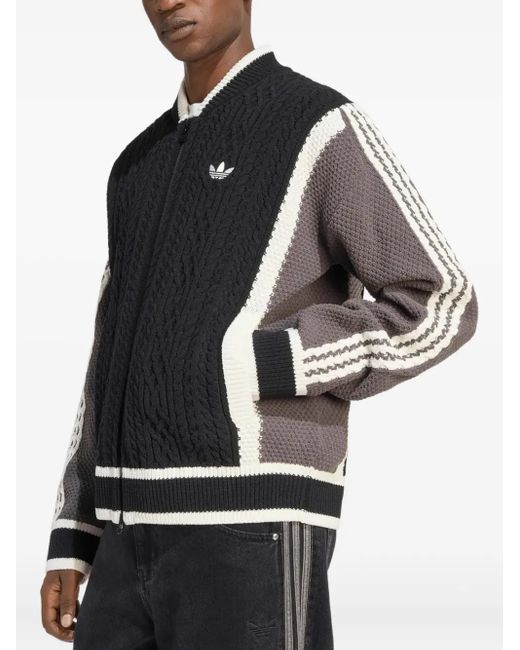 adidas Retro Remix Zip-Up Cardigan in Black for Men | Lyst