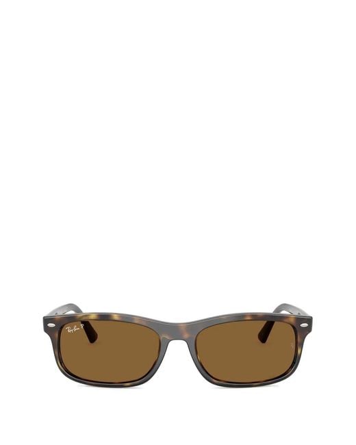 Ray-Ban Brown Rectangle-Frame Sunglasses