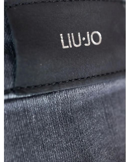 Liu Jo Blue Logo-Plaque Jeans