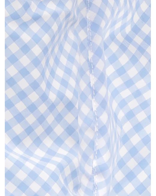 Isaia Blue Gingham-Print Face Mask for men