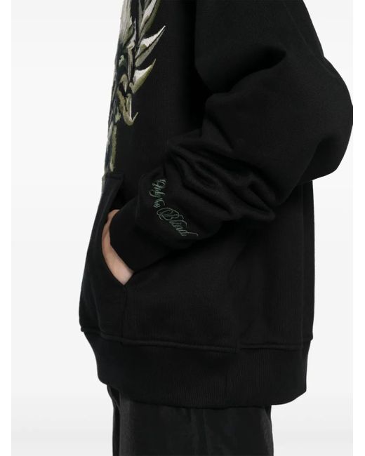 Felpa Botanical Con Cappuccio di Only the Blind in Black da Uomo