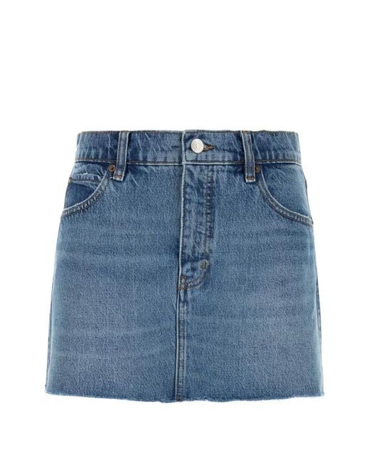 FRAME Blue Denim Mini Skirt