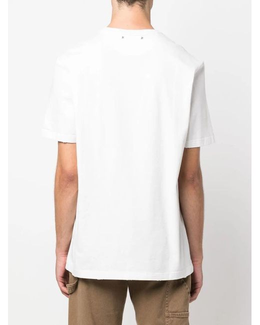 Golden Goose Deluxe Brand White Golden M's Regular T-Shirt Distressed Cotton Jersey for men