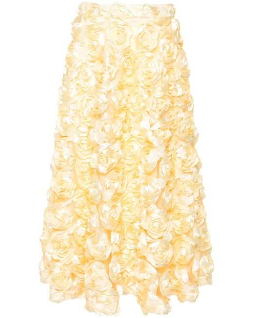 スカート ROTATE BIRGER CHRISTENSEN 'Flower Maxi' skirt Flower Beads Pencil Skirt Yellow Print - ROTATE Birger