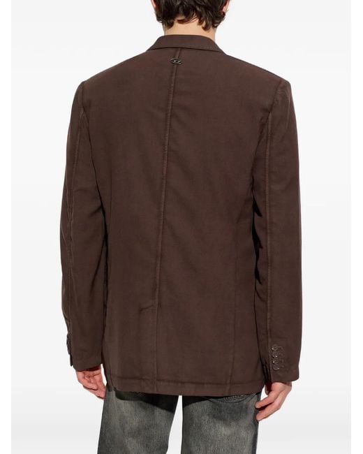 DIESEL Brown J-Creed-Aecb Notched-Lapel Single-Breasted Blazer for men