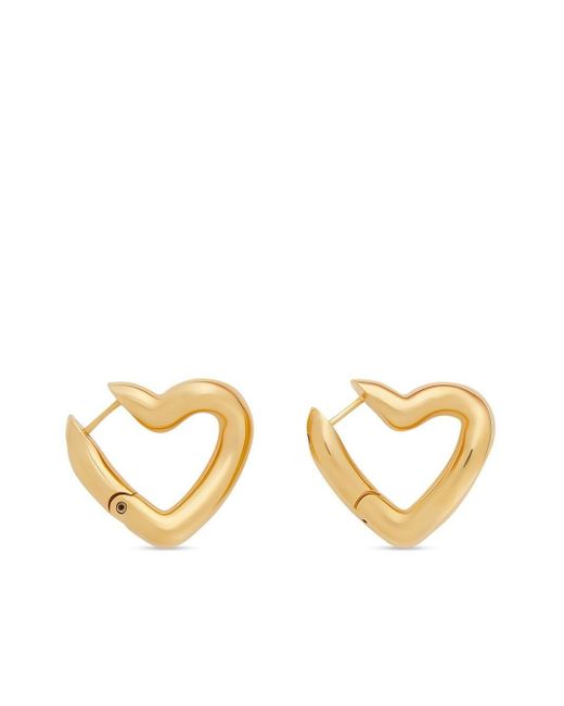 Balenciaga Metallic Loop Heart Xs Earrings