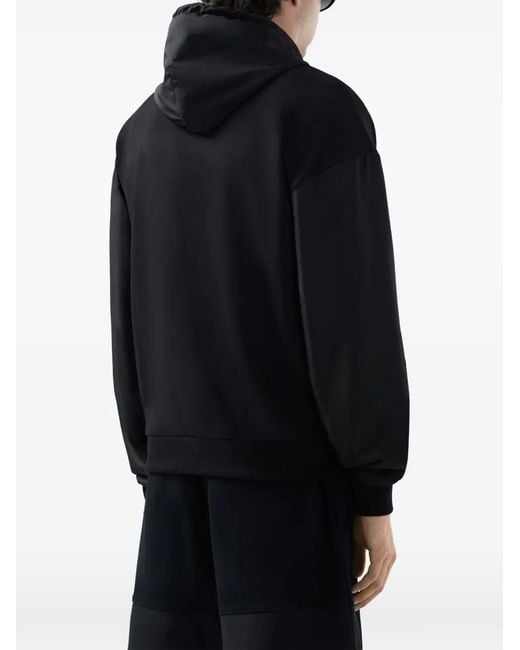 Gcds Black Logo-Detail Zip-Up Cotton Hoodie for men