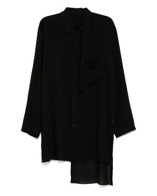 Yohji Yamamoto Loan Gelaagd Overhemd Met Dubbele Kraag in het Black voor heren