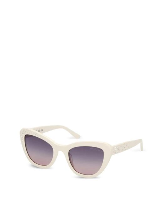 GUESS EYEWEAR White Cat-Eye Frame Sunglasses