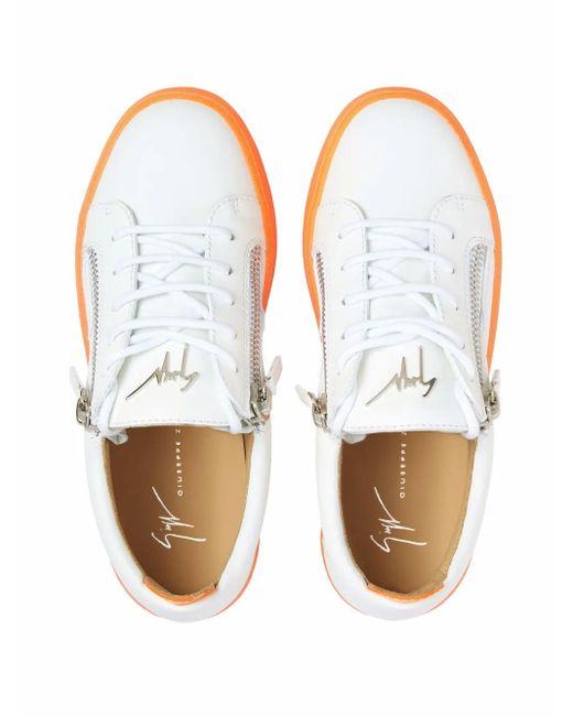 Giuseppe Zanotti Orange Gail Contrast-Sole Sneakers