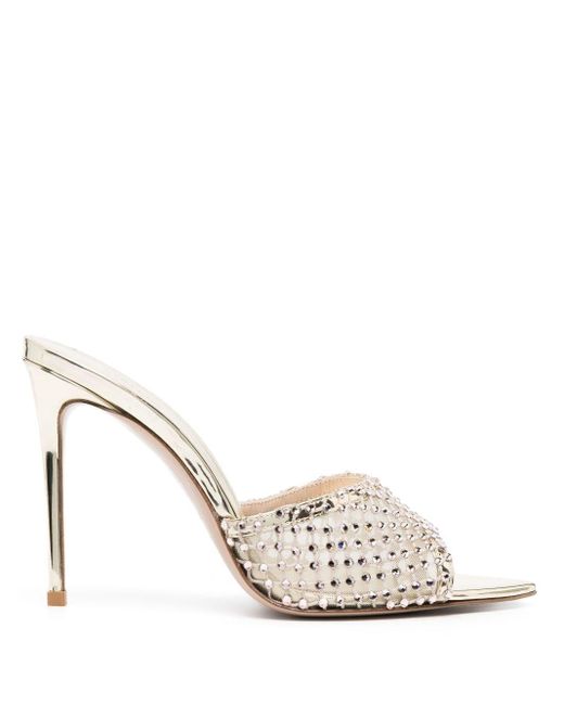 Le Silla Gilda 110mm Crystal Sandals in het White