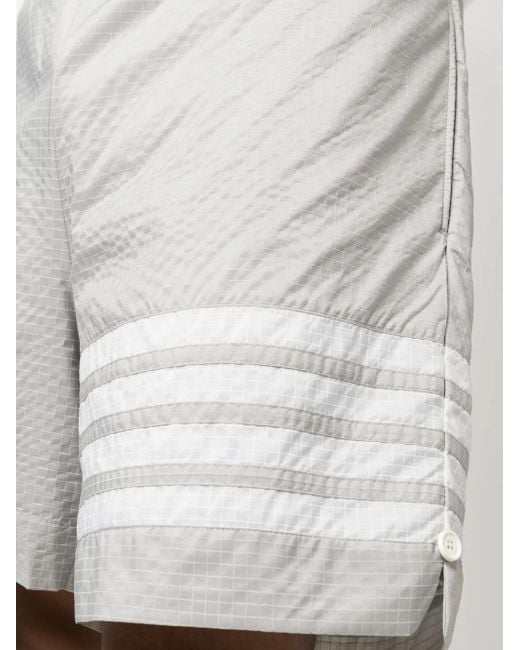 Thom Browne White 4-Bar Stripe Track Shorts for men