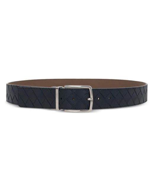 Bottega Veneta Black Intrecciato Reversible Leather Belt for men