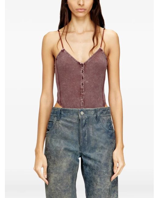 DIESEL Purple Bodysuit With Thin Straps
