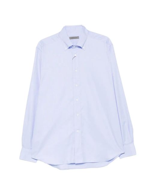 Corneliani White Button-Down Collar Shirt for men