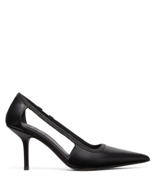 Zapatos de tacón con ribete Monili Brunello Cucinelli de color Black