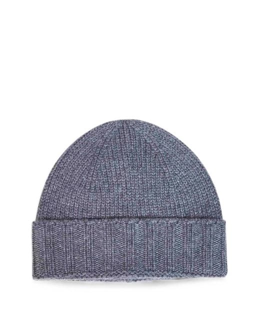D4.0 Gerippte Beanie in Blue für Herren