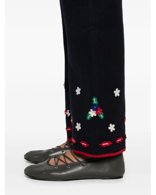 Bode Blue Carroll Flowers Trousers