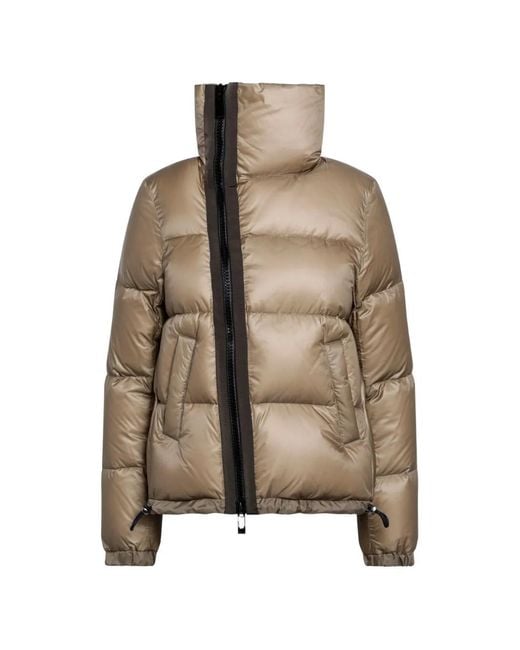 Sacai Brown Asymmetric-Zip Padded Jacket