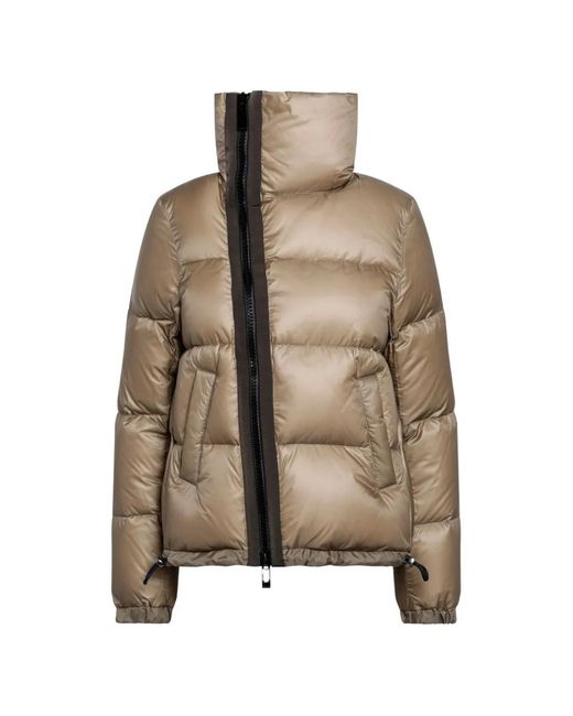 Sacai Brown Asymmetric-Zip Padded Jacket