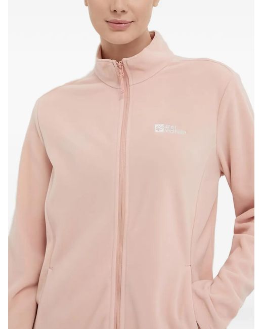 Jack Wolfskin Pink Taunus Fz Zip-Up Fleece Sweatshirt