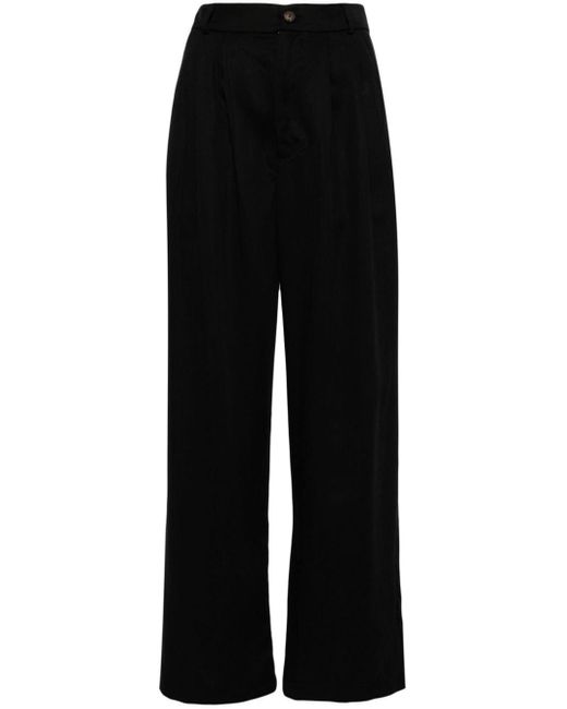 Reformation Black Mason Cropped Trousers
