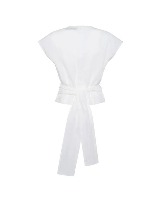 Tela White Tied-Waist Top