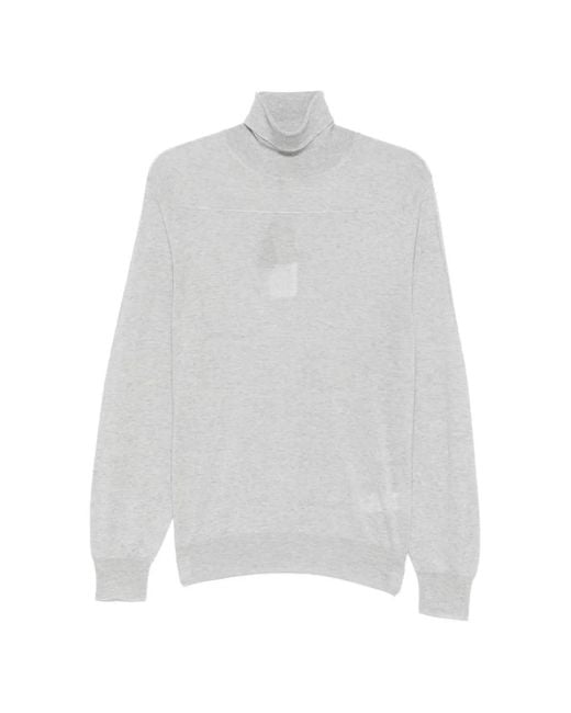 Canali White Roll-Neck Wool Sweater for men