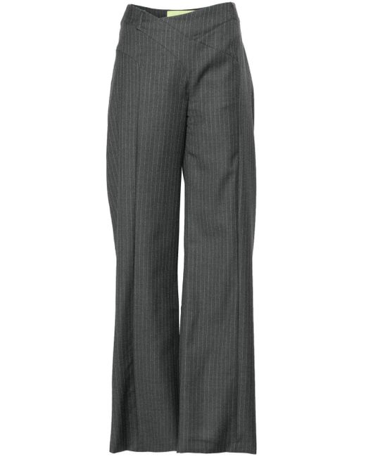 GAUGE81 Gray Tora Wide-leg Trousers - Women's - Virgin Wool/acetate/cupro