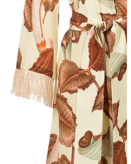 Robe de plage à imprimé feuillage Adriana Degreas en coloris Natural