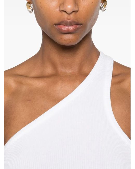 Agolde White One-Shoulder Top
