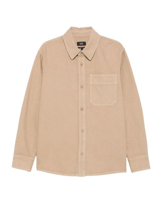 Chaqueta con bolsillos de parche A.P.C. de hombre de color Natural