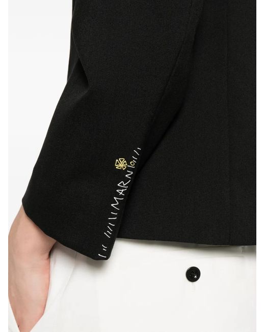 Marni Black Long Sleeve Wool Jacket