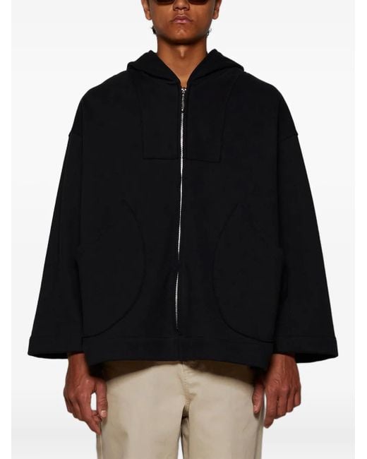 Bode Black Sideline Hooded Zip-Up Jacket for men