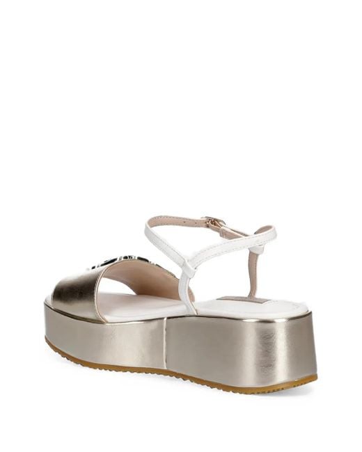 Liu Jo White Chain-Link Platform Sandals