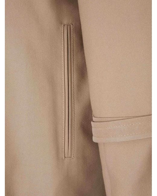 Totême  Natural Double-Breasted Coat With Adjustable Cuffs