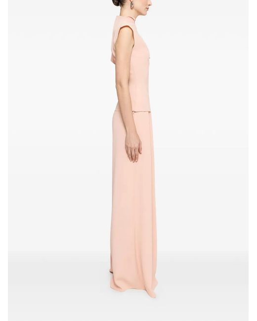 Nissa Pink Ruffled High-Neck Top