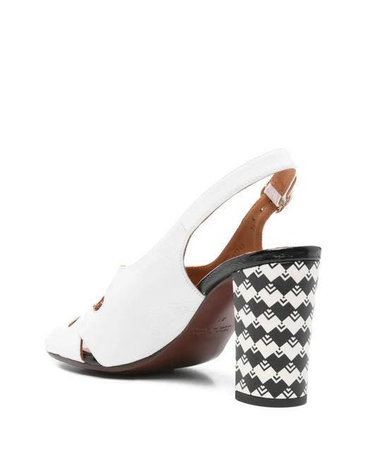 Chie Mihara White Cutout Patterned Sandals