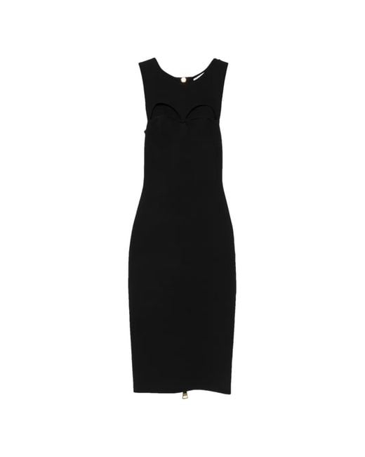 Elisabetta Franchi Black Cut-Out Rear-Zip Dress